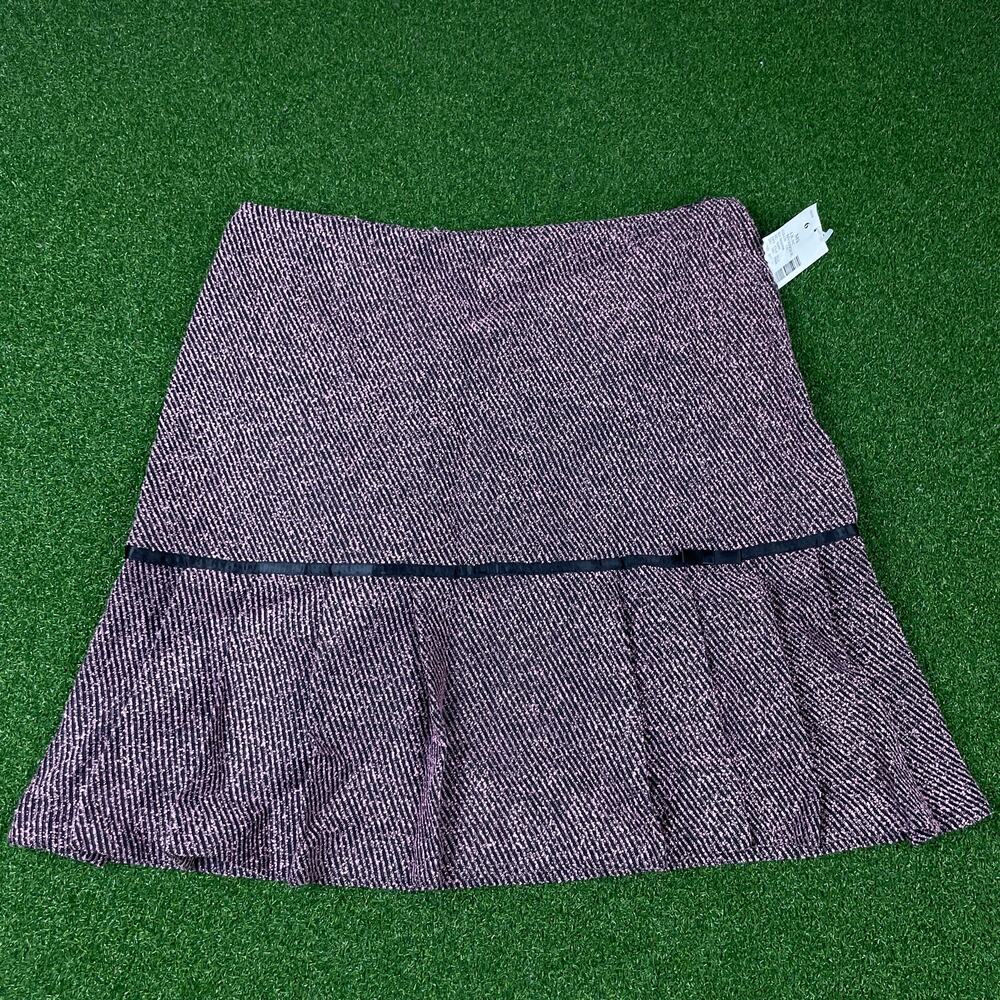 Vintage Fashion Bug Black Pin Stripe USA Pleated Mini Skirt Sz 6